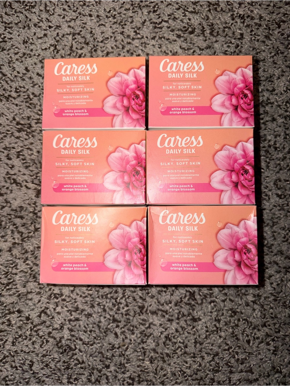 6 Pack Daily Silk Moisturizing Soap Bars - Pink (White Peach & Orange Blossom)